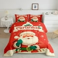 thumbnail image 2 of Feelyou Cute Santa Claus Full Size Comforter Sets, Dreamy Winter Christmas Bedding Comforter Set, Teens Kids Boys Girls Reversible Bedding Sets, Super Cozy Room Decor, 3pcs, 2 of 8