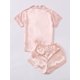 thumbnail image 2 of Conjunto de pijama WDIRARA para mujer Plus satén manga corta rosa 3XL, 2 of 5