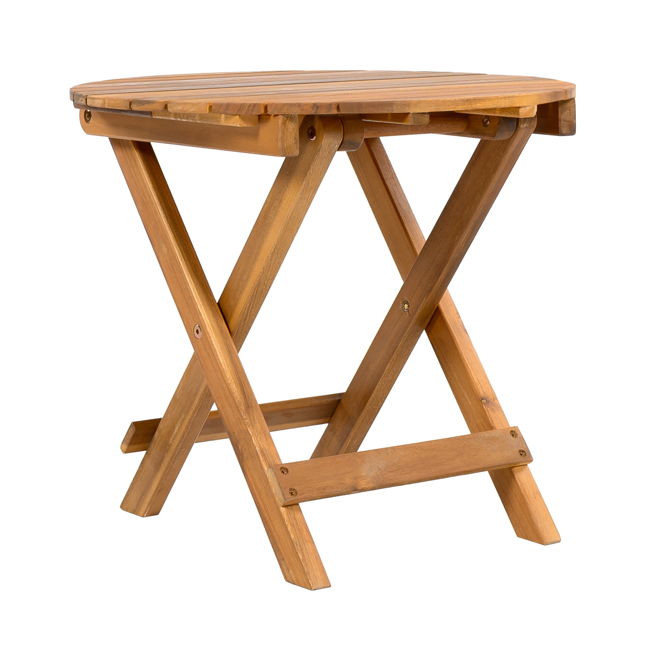 Christopher Knight Home 17.75" Outdoor Foldable Wood End Table, Portable Space-Saving Side Table, Teak