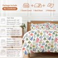 thumbnail image 6 of Abstract Christmas Tree Bedding Duvet Cover Set Queen Size 4 Pieces Pink Blue Green Tree Graffiti Xmas Winter Bedding Set with Zipper Closure,1 Comforter Cover 90x92 Inch 1 Flat Sheet 2 Pillow Cases, 6 of 7