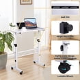 thumbnail image 3 of Adjustable Height Mobile Standing Desk, Portable Laptop Desk with Wheels, Small Rolling Computer Table, Height Range 31''–43'' for Home Office & Classroom, 3 of 6