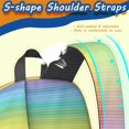 thumbnail image 4 of 17 Inch Lightweight Backpack,PVC Waterproof Oxford Fabric, Ergonomically Designed, with Large Capacity, Vibrant Rainbow Print, 4 of 5