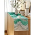 thumbnail image 5 of Table Runner 72 Inches Long for Kitchen Dining, Green Coastal Dresser Scarf Farmhouse, Dining Table Decorations for Wedding/Parties, Summer Beach Nautical Abstract Art 18 x 72 In, 5 of 9