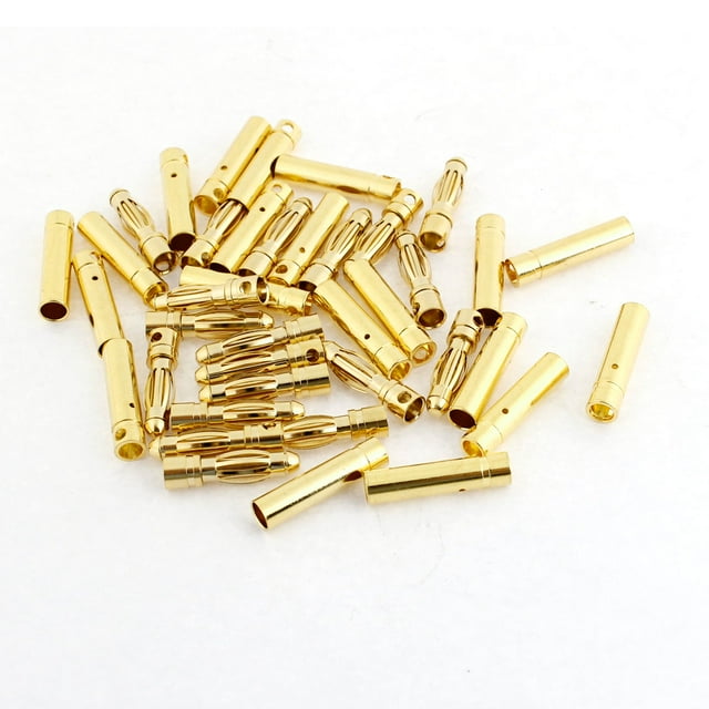 20 pares de conectores banana de metal dorado RC macho hembra de 4 mm