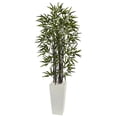 thumbnail image 1 of Nearly Natural 5864 5.5 ft. Black Bamboo Artificial Tree in White Tower Planter, 1 of 1