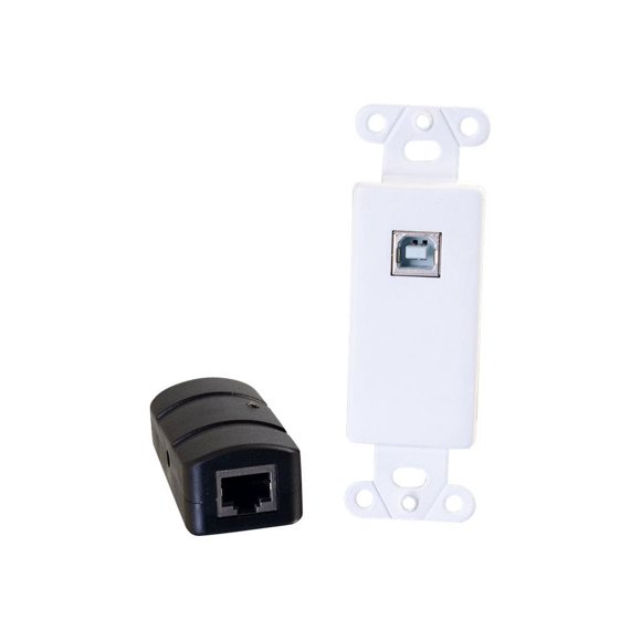 C2G Plaque Murale USB sur Cat5/Cat6 - Rallonge USB A 2.0 - jusqu'à 150 Pieds - TAA - Rallonge USB - Récepteur - USB 2.0 - jusqu'à 150 Pieds - Conforme TAA