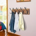 Dseap Wooden Rustic Coat Rack with 5 Tri Hooks,Sturdy Vintage Farmhouse