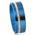 thumbnail image 2 of Pompeii3 Men's Blue Tungsten Ring Meteor Inlay 8mm Wedding Band, 2 of 2