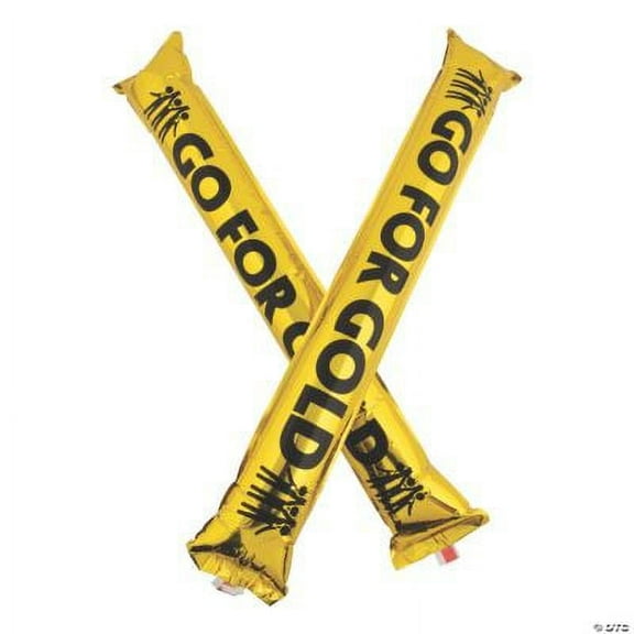 Inflatable Go for Gold Boom Sticks, Birthday, Toys, 24 Pieces