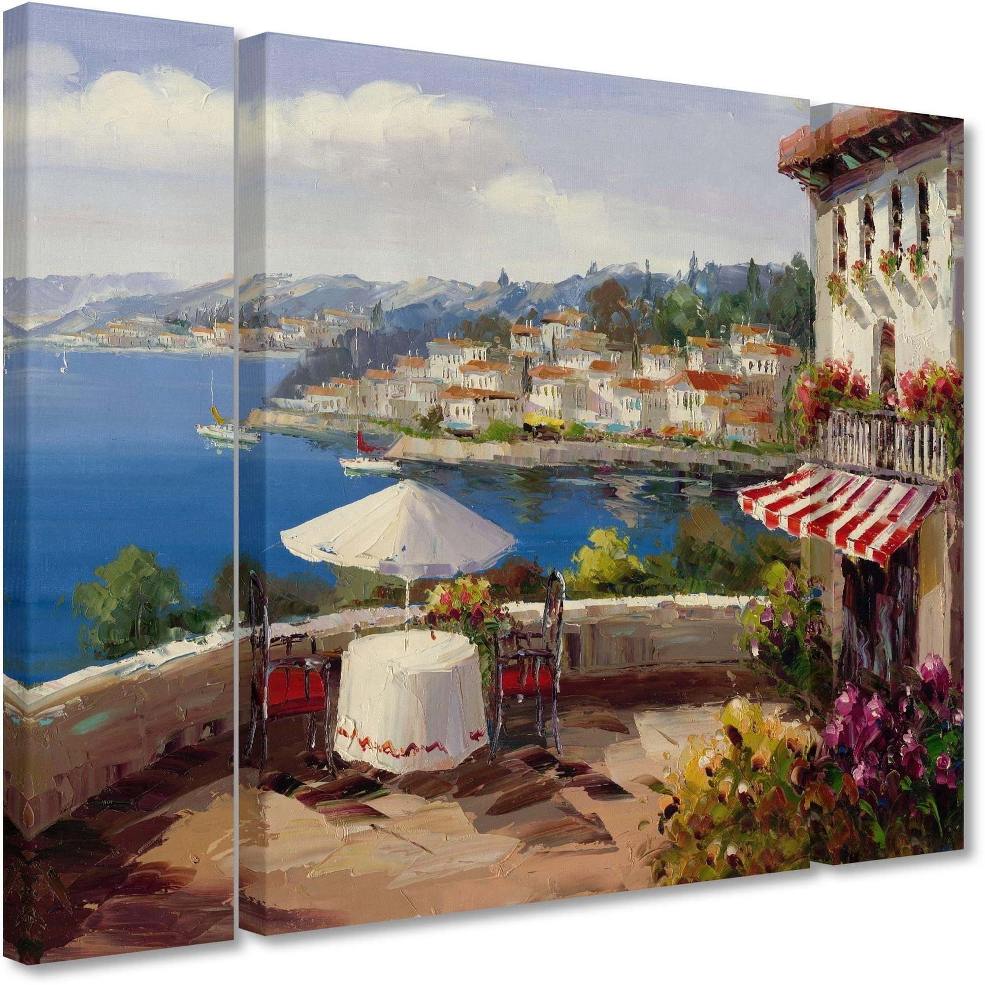 Trademark Fine Art "Italian Afternoon" Canvas Art by Rio Three Panel Set