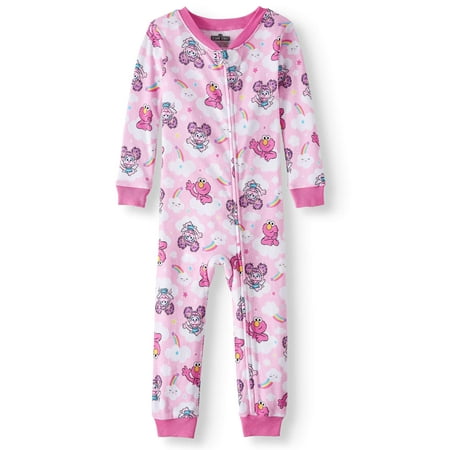 Cotton Sleeper Pajamas - Sesame Street Toddler girls' cotton footless pajama sleeper