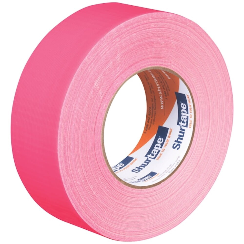 Shurtape Duct Tape, Pink, 60-1/8 yd L, 1-7/8 in W 105485