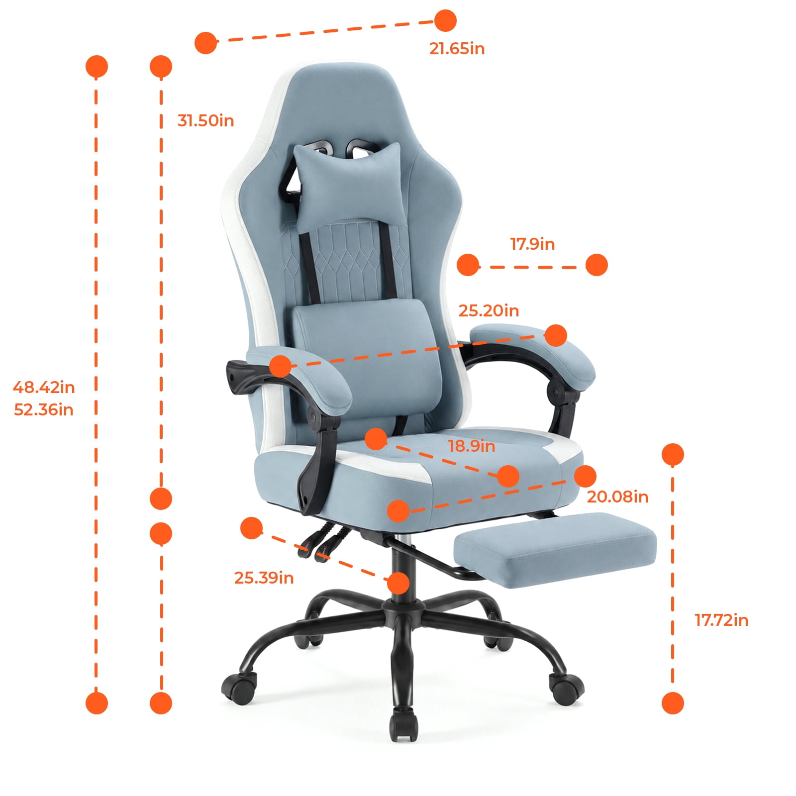 Alvantor Gaming Chair, Computer Office Chair with Linkage Armrests and Footrest, High Back Ergonomic Computer Chair with Lumbar Support Task Chair with Footrest