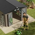 thumbnail image 6 of GVDV 10x14 FT Outdoor Metal Storage Shed, Durable Garden Shed with Updated Frame Structure for Backyard, Patio, Tool Storage, All-Weather Shelter for Bike, Gardening Tools, Lawn Mowers, 6 of 8