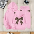 thumbnail image 2 of idosla Hoodies for Teen Girls Fall Sets 2 Piece Outfits Sweatshirts Trendy Preppy Cheetah Print Bow Hoodie (Pink, 8-9 Years), 2 of 8