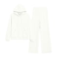 thumbnail image 5 of TOMVIGX 2 Piece Sets for Women Baggy Jogger Sets Trendy Fall Outfits Hoodie Wide Leg Pants White S, 5 of 6