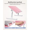 thumbnail image 4 of Soporte para laptop SAIJI ajustable en altura y ángulo, para cama, color rosa, 4 of 9
