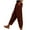 Wine, variant on Womens Casual Pants Elastic High Waisted Trousers Side Button Going Out Joggers with Pockets