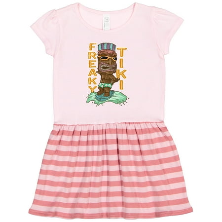 

Inktastic Vacation Tiki God on a Surfboard Freaky Tiki Gift Toddler Girl Dress