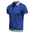 thumbnail image 3 of Men Tshirts Cotton Dqueduo Men's summer loose daily breathable lapel shirt Blue XXL, 3 of 6