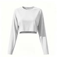 thumbnail image 6 of Hurxie Womens Cropped Sweatshirt Oversized Crewneck Boxy Crop Pullover Casual Athleisure Top White,L, 6 of 6