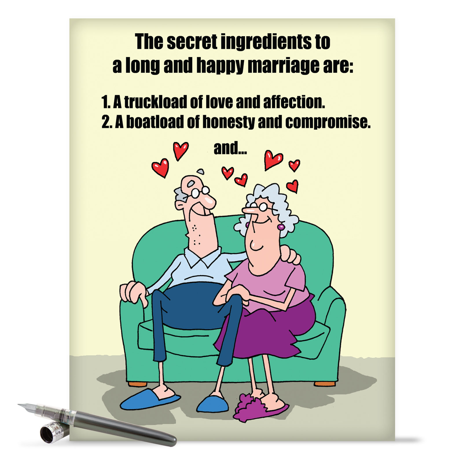 J9780 Jumbo Funny Anniversary Card Marriage Secrets With Envelope 