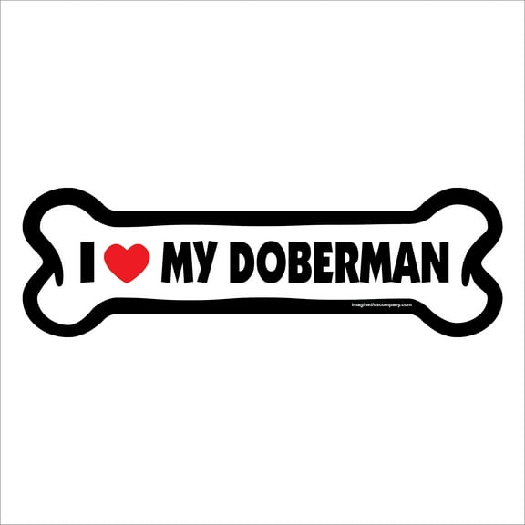 I Love My Doberman Large Bone Magnet
