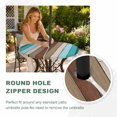 thumbnail image 5 of Round Outdoor Tablecloth with Umbrella Hole and Zipper, Aqua Teal Fitted Table Cover with Elastic Edge for 45-54 Inch, Farmhouse Wood Grain Vintage Brown Striped Waterproof Patio Tablecoths, 5 of 9