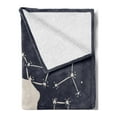 thumbnail image 2 of Cosmic Soft Flannel Fleece Throw Blanket, Silhouette of Girl and Constellation Abstract Portrait, Cozy Plush for Indoor and Outdoor Use, 70" x 90", Dark Blue Grey Champagne, by Ambesonne, 2 of 5