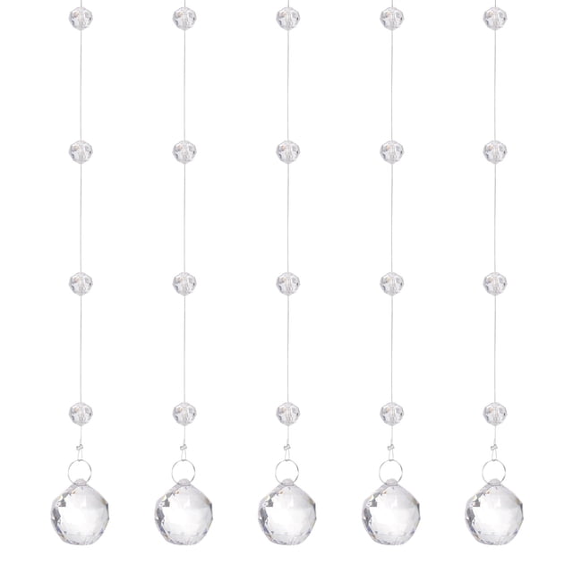 10 Pcs Cadenas de Guirnalda de Cristal Acrílico, Cadenas de Cuentas de Cristal Claro Colgante (2.5m/8.2ft)