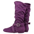 thumbnail image 2 of Jouncing Women's Purple Line Dance Boots, Soft Suede Sole Latin Salsa Shoes for West Coast Swing, Comfortable Practice Boots, 2 of 8