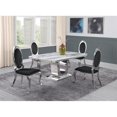 thumbnail image 2 of White Marble 5 piece Dining Set with Silver Stainless Steel Base, 2 of 4