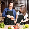 thumbnail image 4 of Leaf Black Couple Apron with Pocket Extra Long Aprons Waterproof Bib Aprons for Birthday Gifts for Dad Step Cooking Aprons for Kitchen Cool BBQ Grilling (Set Of 2), 4 of 7