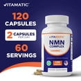 thumbnail image 2 of Vitamatic NMN Complex 1000 mg Per Serving – Resveratrol, CoQ10, TMG – 120 Vegetable Capsules – Non-GMO, Gluten Free, 2 of 11