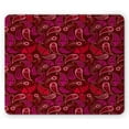 thumbnail image 1 of Paisley Mouse Pad, Rhythmic Drop Shaped Motifs on Dark Tone Background Illustration, Rectangle Non-Slip Rubber Mousepad, Dark Maroon Pastel Pink, by Ambesonne, 1 of 2