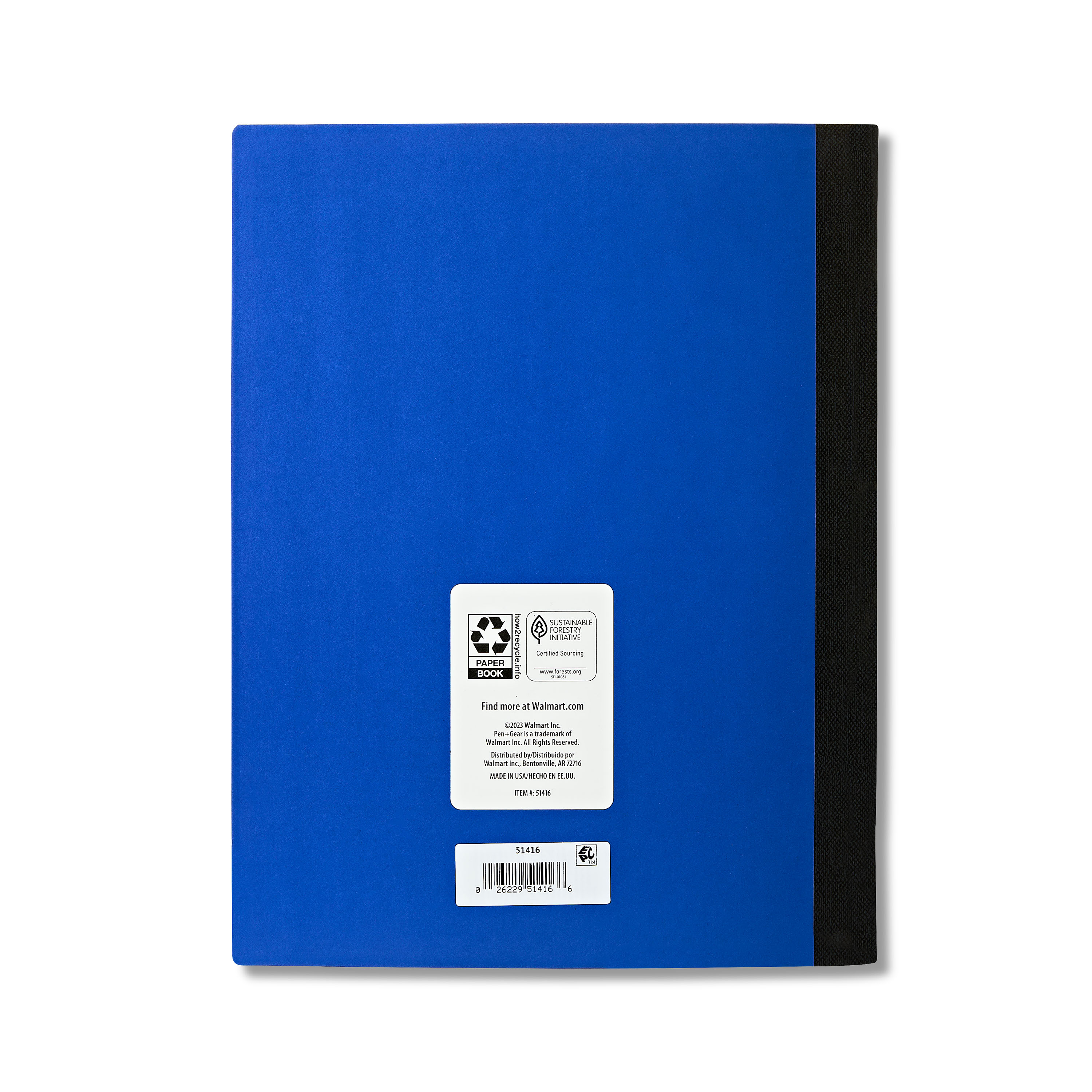 Composition book Pen+Gear de rayas universitarias, 7.5" x 9.75", azul, 80 hojas, nuevo 4