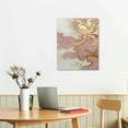 thumbnail image 2 of COMIO Canvas Wall Art Pink Gold Abstract Painting Water Flow Shape Modern Home Decor, 2 of 4