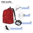 thumbnail image 4 of Honeii Red Glitter Print Canvas College Laptop Backpack, Durable Rucksack Travel Notebook Bag School Backpack Book Bag for Men Women-Medium, 4 of 7