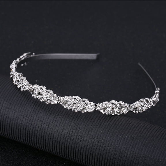 CRILSTYLEO Silver Rhinestone Headwear for Special Occasions and Everyday Elegant Hair Decoration