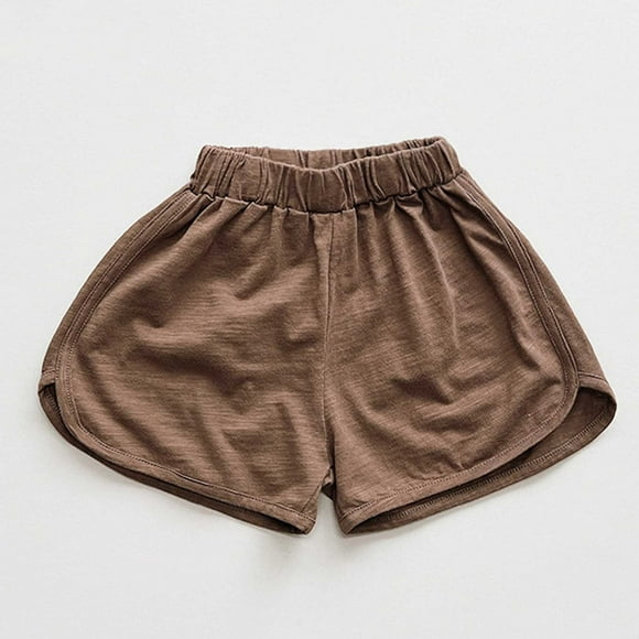 Shorts pour Filles Enfants Café Élastiques Athlétiques Fille Vêtements d'Été Tout-Petits Shorts de Basketball 4-5 Ans