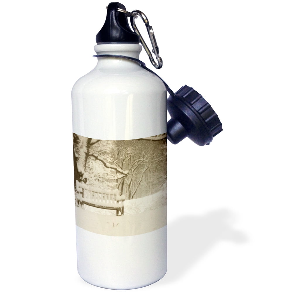 3dRose Nichols Arboretum 1 sepia tone print of winter scene after snowfall in Ann Arbor MI, Sports Water Bottle, 21oz by Supplier Generic