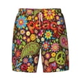 thumbnail image 4 of Lsque Mens Swim Trunks Hippie Peace Love Pattern - Bathing Suit Compression Liner - Beach Swim Shorts Swimwear - (S-3XL) - Stretch Quick Dry -X-Large, 4 of 9