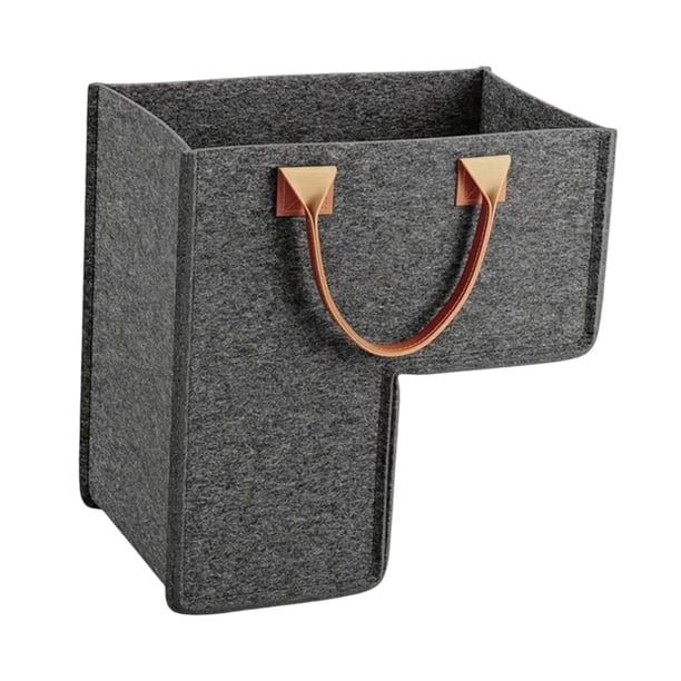 Cesta de escalera con asas, organizador de almacenamiento, moderna cesta de escalera plegable en forma de L para computadoras, ropa, decoración del