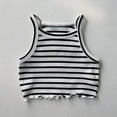 thumbnail image 2 of vdgthytj Toddler Baby Girls Crop Tank Top Summer Striped Spaghetti Strap Camisole Casual Cami Top for Kids, 2 of 3