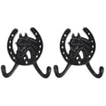 thumbnail image 3 of 2pcs Wall Hook Horse Head and Horseshoe Shape Wall Coat Hanger Bathroom Hook, 3 of 8