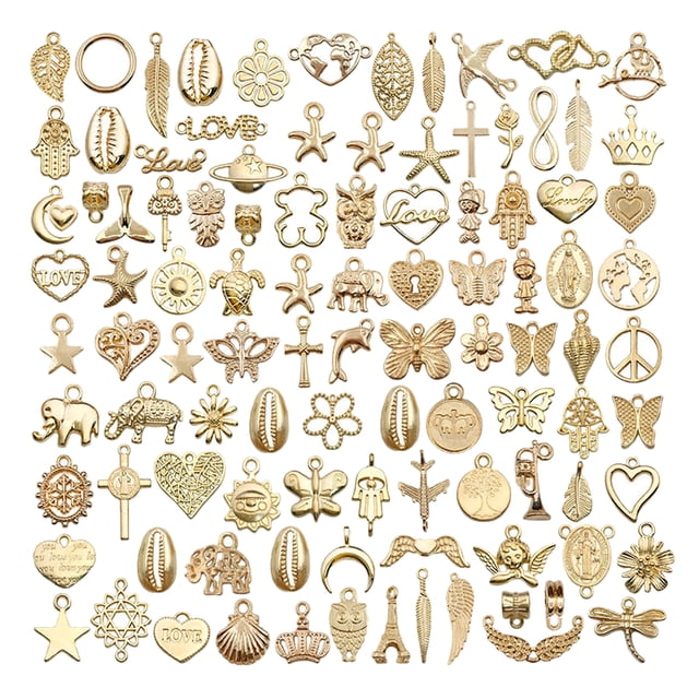 Surtido de 100 PCS de Aleación Mixta Sunnimix para El Fabricación de Joyas de Decoración de pulsera Encantos de la pulsera