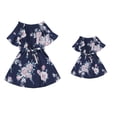 thumbnail image 1 of Robe Mère-Fille Tenues Assorties pour la Famille Robe à Épaules Dénudées Robe Fleurie Robe d'Été, 1 of 7