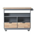 thumbnail image 3 of Harper & Bright Designs Rolling Kitchen Island Cart on Wheels, Dining Cart Kitchen Trolley Cart with Drawers and Storage Space, 3 of 7