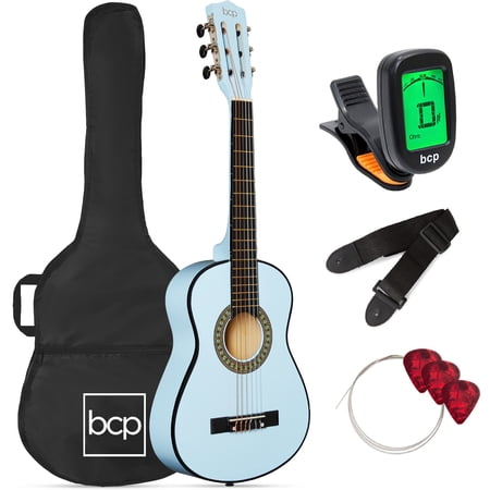 Best Choice Products 30in Kids Acoustic Guitar Beginner Starter Kit with Tuner, Strap, Case, Strings - Light Blue