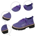 thumbnail image 5 of Rokment Womens Mesh Slip on Socks Oxfords Breathable Fashionable Platform Chunky Lug Sole Mid Heel High Top Fashion Sneakers Walking Dress Shoes F Size 8, 5 of 8